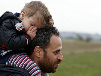Thousands of refugees are ente...